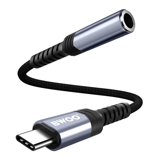 USB-C to 3.5mm Audio Adapter BWOO BZ47, Black
