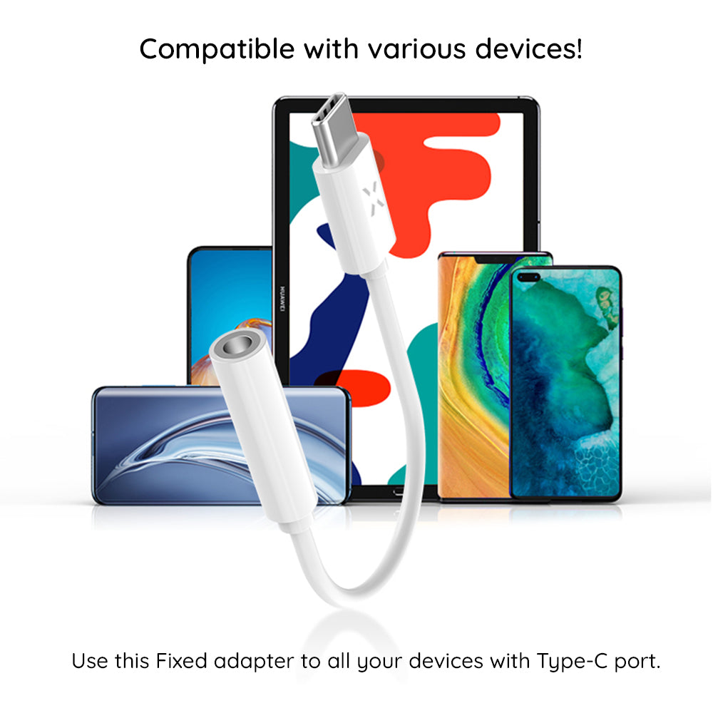 USB-C to 3.5mm Fixed Audio Adapter, White
