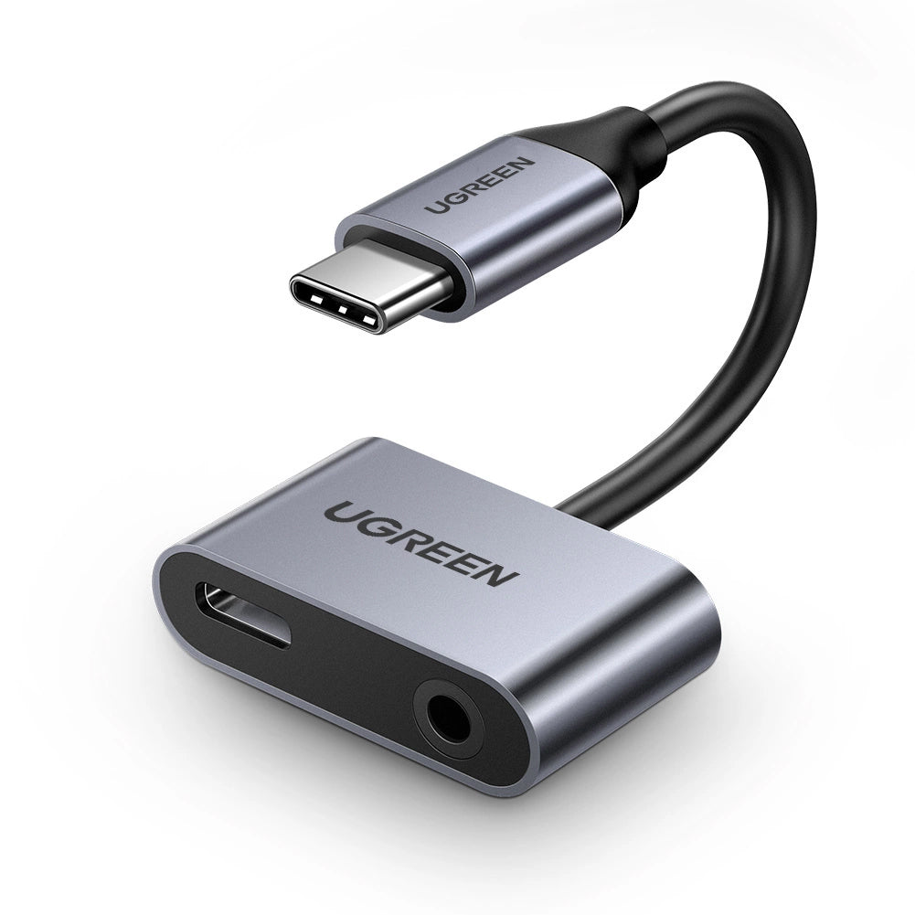 USB-C to 3.5mm / USB-C UGREEN CM193 Audio Adapter, Gray