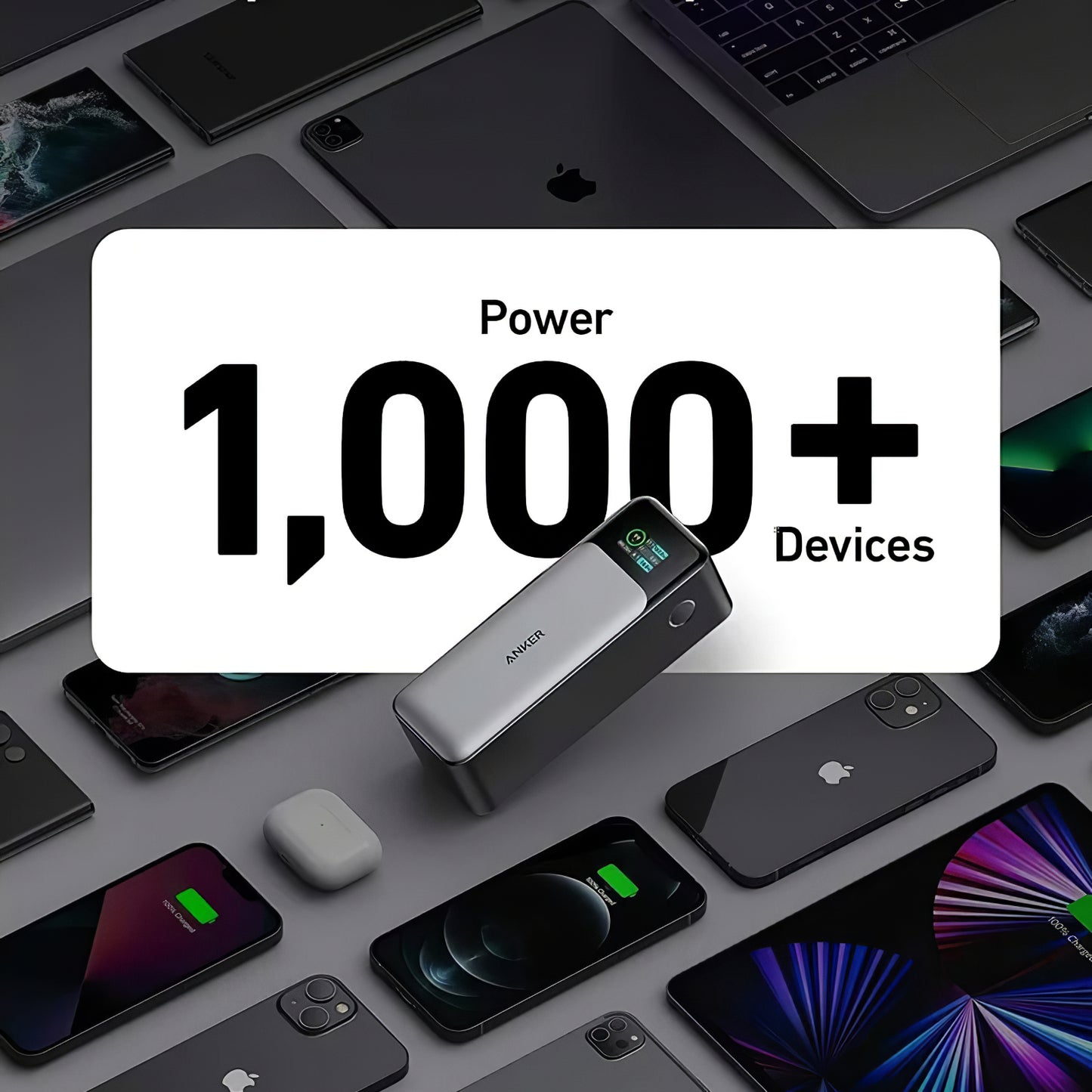 Anker 737 External Battery, 24000mAh, 140W, QC + PD, 1 x USB-A - 2 x USB-C, Black A1289011