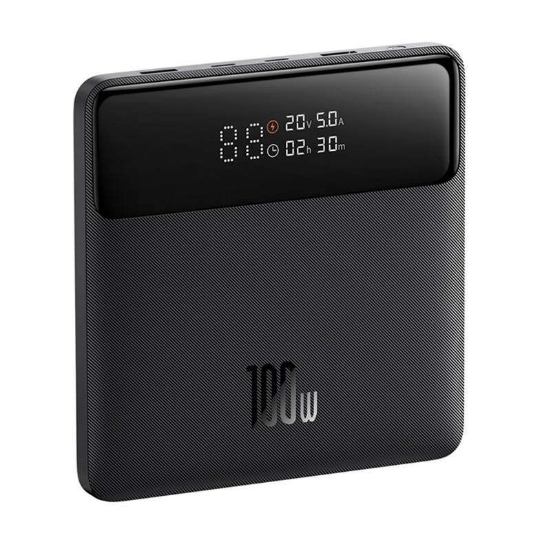 Baseus Blade HD External Battery, 20000mAh, 100W, QC + PD, 2 x USB-A - 2 x USB-C, Black PPBL000301