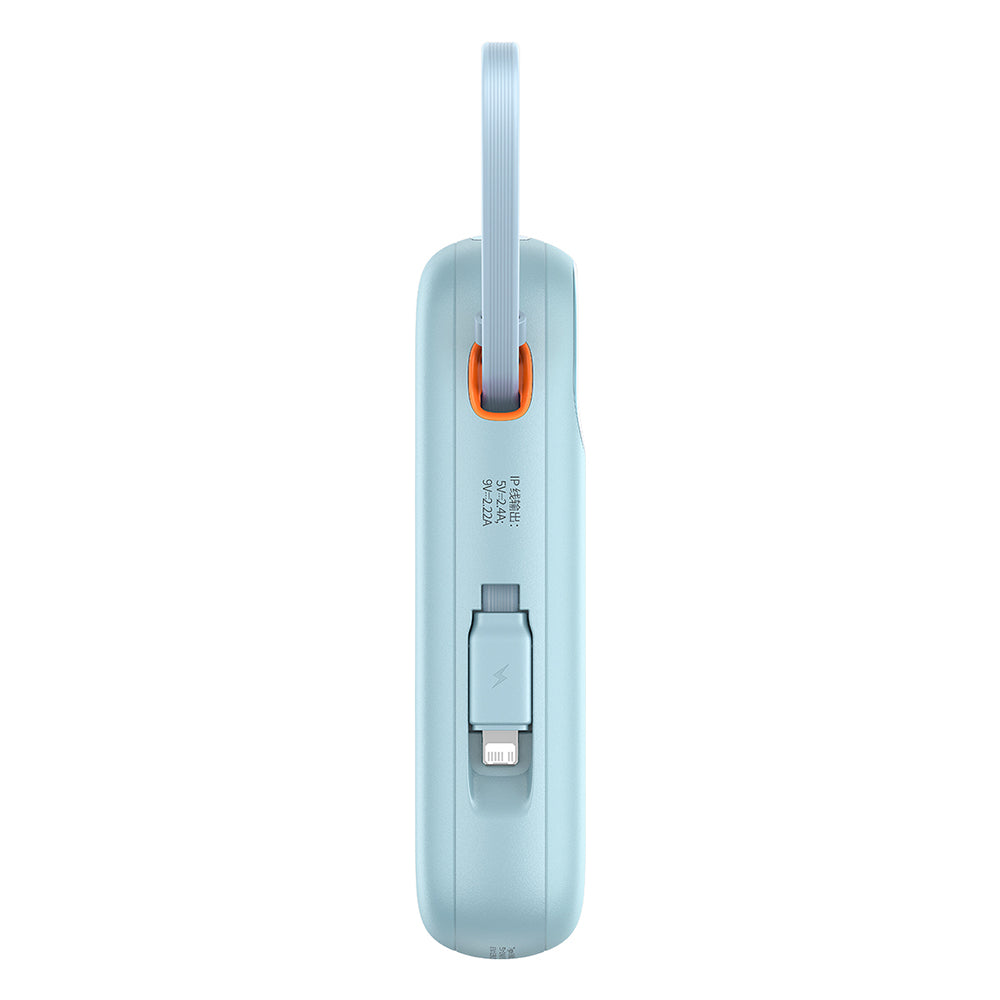 Baseus Qpow Pro+ External Battery, 10000mAh, 22.5W, QC + PD, 1 x Lightning - 1 x USB-A - 2 x USB-C, Blue P10055003313-00