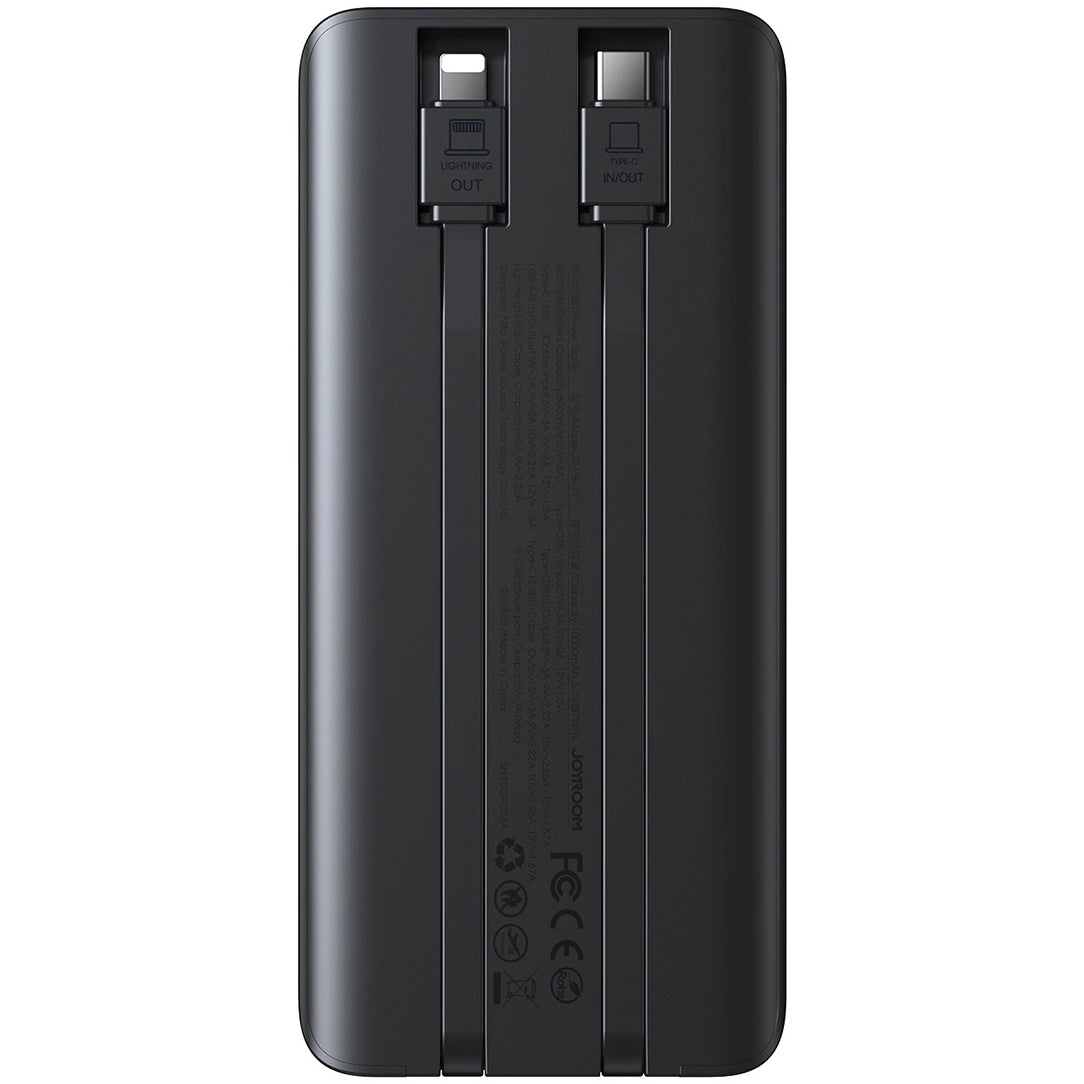 Joyroom JR-PBF19 External Battery, 10000mAh, 22.5W, QC + PD, 1 x Lightning - 1 x USB-A - 2 x USB-C, Black