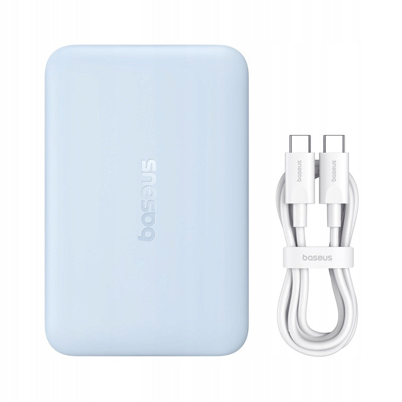 Baseus EnerFill FM11 Ultra-Mini Wireless External Battery, 10000mAh, 22.5W, PD + FQI, 1 x QI - 1 x USB-C, Blue P1008210E313-00