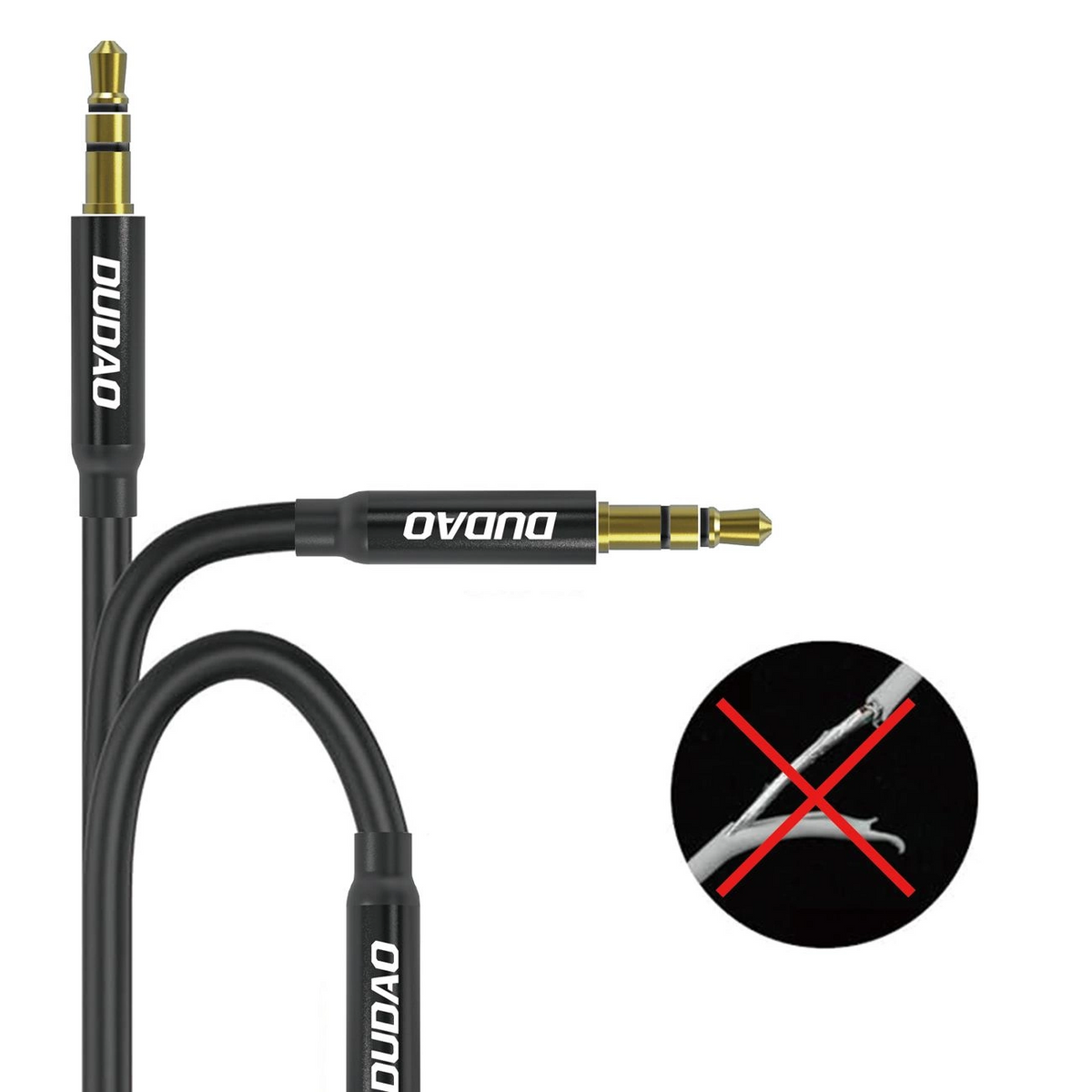3.5mm Audio Cable - 3.5mm Dudao L12s, 1m, Black