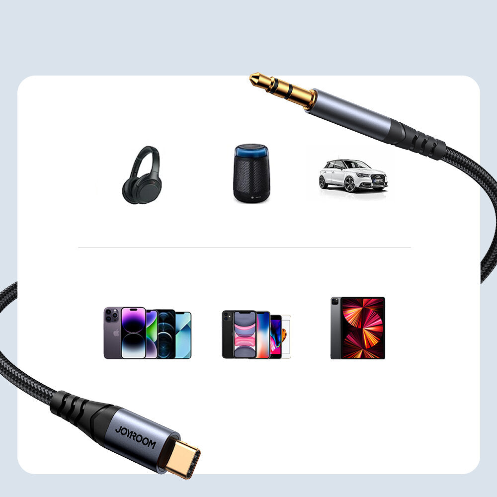 USB-C to 3.5mm Joyroom SY-A07 Audio Cable, 1.2m, Black