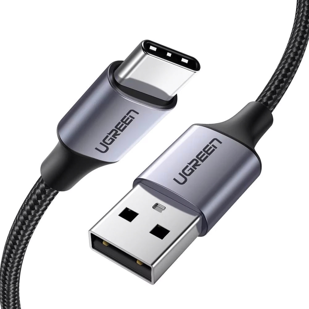 UGREEN US288 USB-A to USB-C Data and Charging Cable, 18W, 0.25m, Black