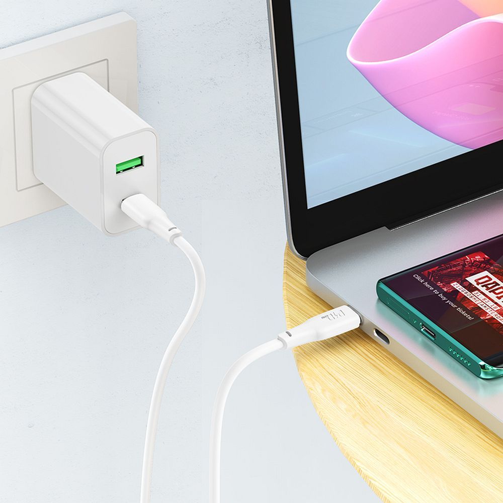 USB-C Data and Charging Cable - USB-C HOCO X93, 100W, 1m, White