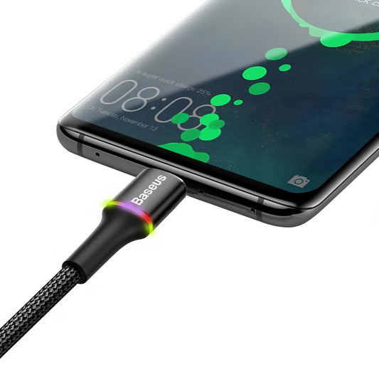 USB-A to USB-C Baseus Halo Data and Charging Cable, 18W, 3m, Black