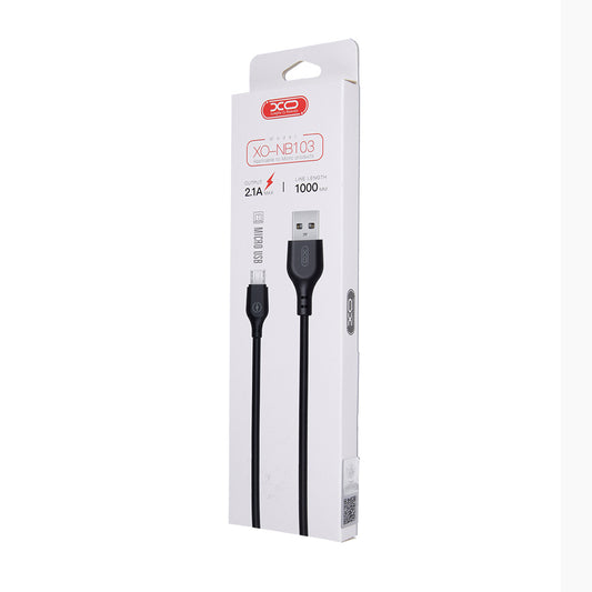 USB-A to microUSB Data and Charging Cable XO Design NB103, 18W, 1m, Black
