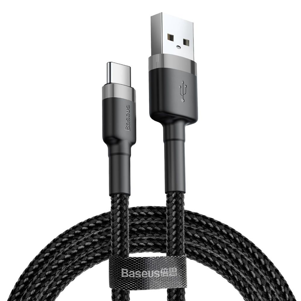 Baseus Cafule USB-A to USB-C Data and Charging Cable, 60W, 0.5m, Black CATKLF-AG1