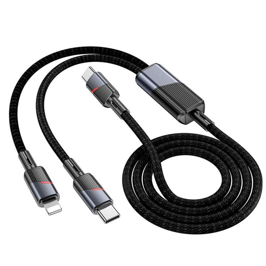 USB-C - Lightning / USB-C HOCO U139 2in1 Data and Charging Cable, 100W, 1.2m, Black