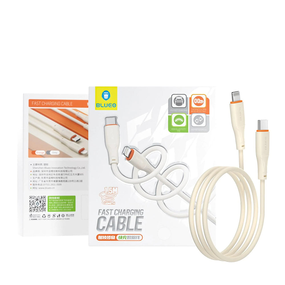 USB-C to Lightning Data and Charging Cable - Blueo Ape Legend, 20W, 1.5m, Orange
