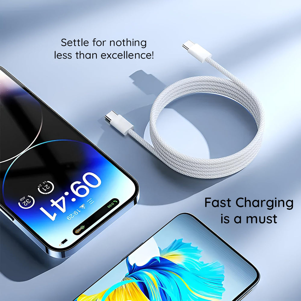 USB-C Data and Charging Cable - USB-C Lito LD04CC, 60W, 1m, White