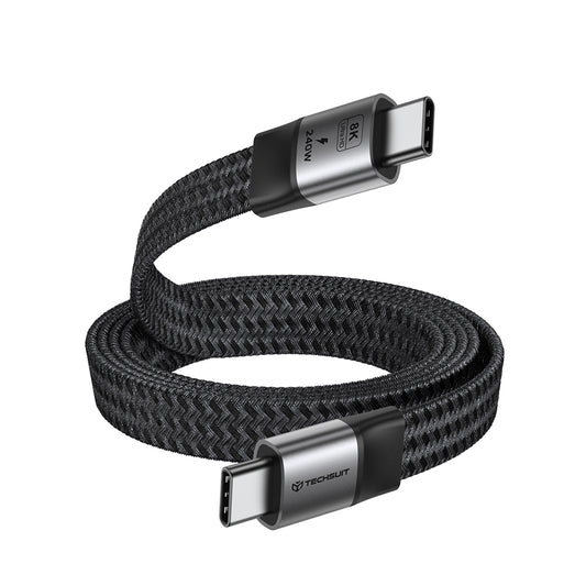 USB-C Data and Charging Cable - USB-C Techsuit ElysiumSync Pro CX1, 240W, 1m, Gray