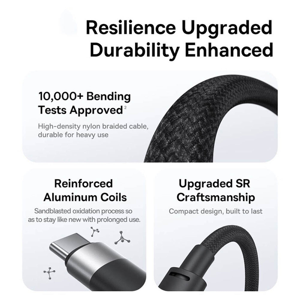 USB-A to Lightning / microUSB / USB-C Baseus StarSpeed 3in1 Charging Cable, 100W, 1.5m, White P10319900211-00