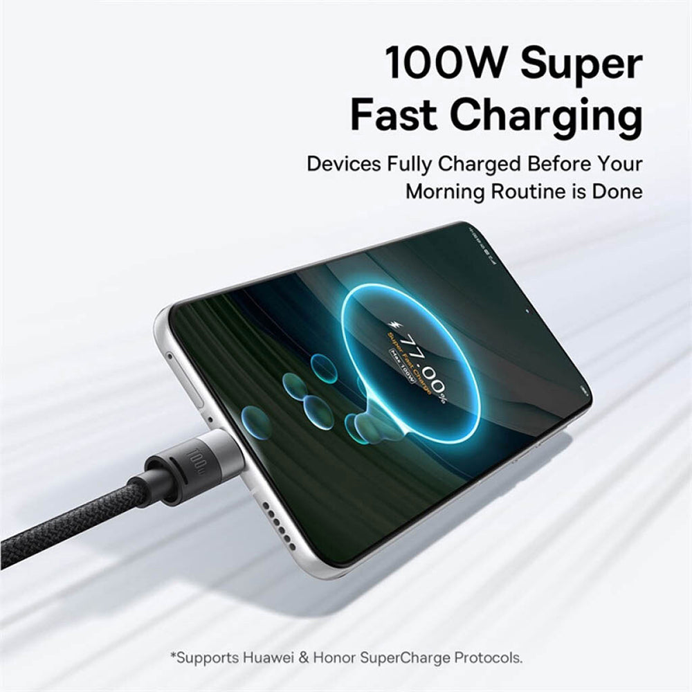 USB-A to Lightning / microUSB / USB-C Baseus StarSpeed 3in1 Charging Cable, 100W, 1.5m, White P10319900211-00
