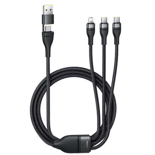 USB-A / USB-C - Lightning / 2 x USB-C Baseus Flash Series III 3in1 Charging Cable, 100W, 1.5m, Black P10377800U01-00