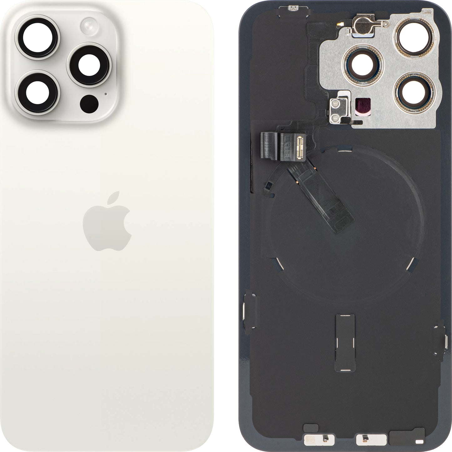 Apple iPhone 15 Pro Max Battery Cover, White (White Titanium), Swap