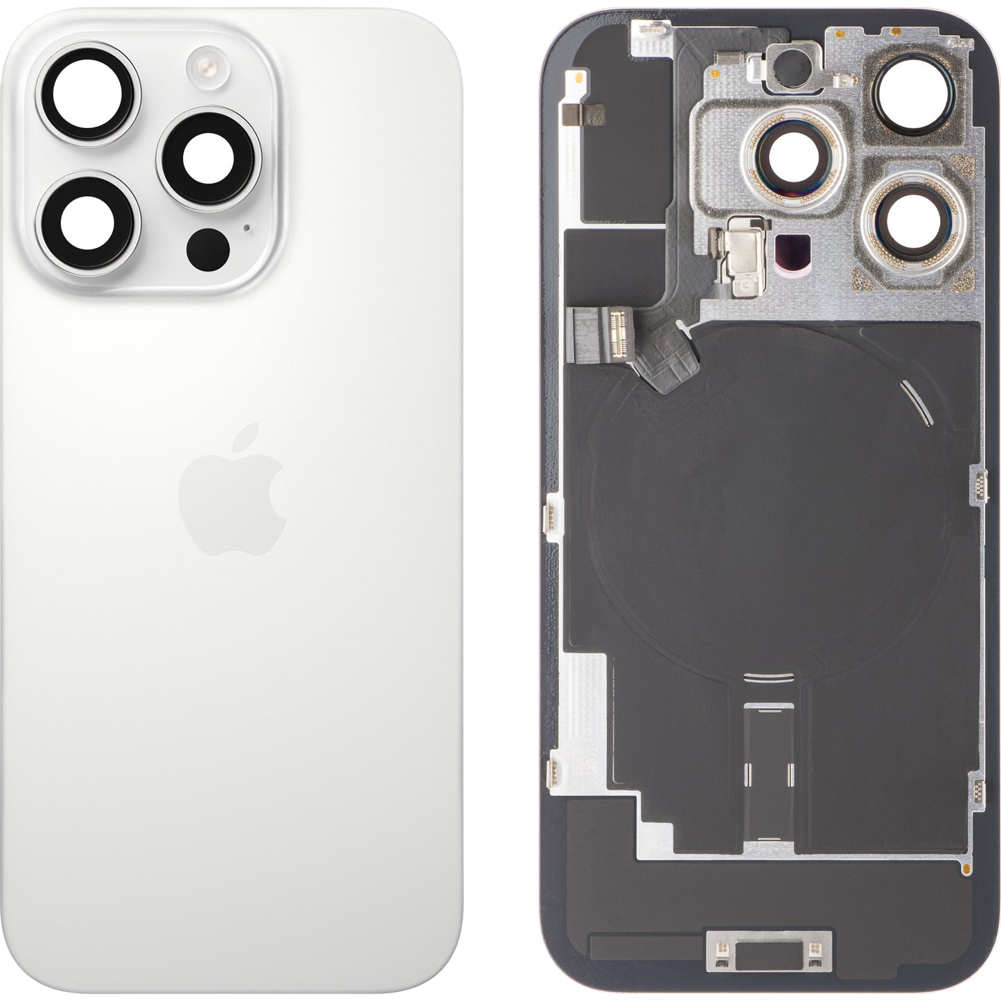 Apple iPhone 16 Pro Battery Cover, White (White Titanium), Premium Swap