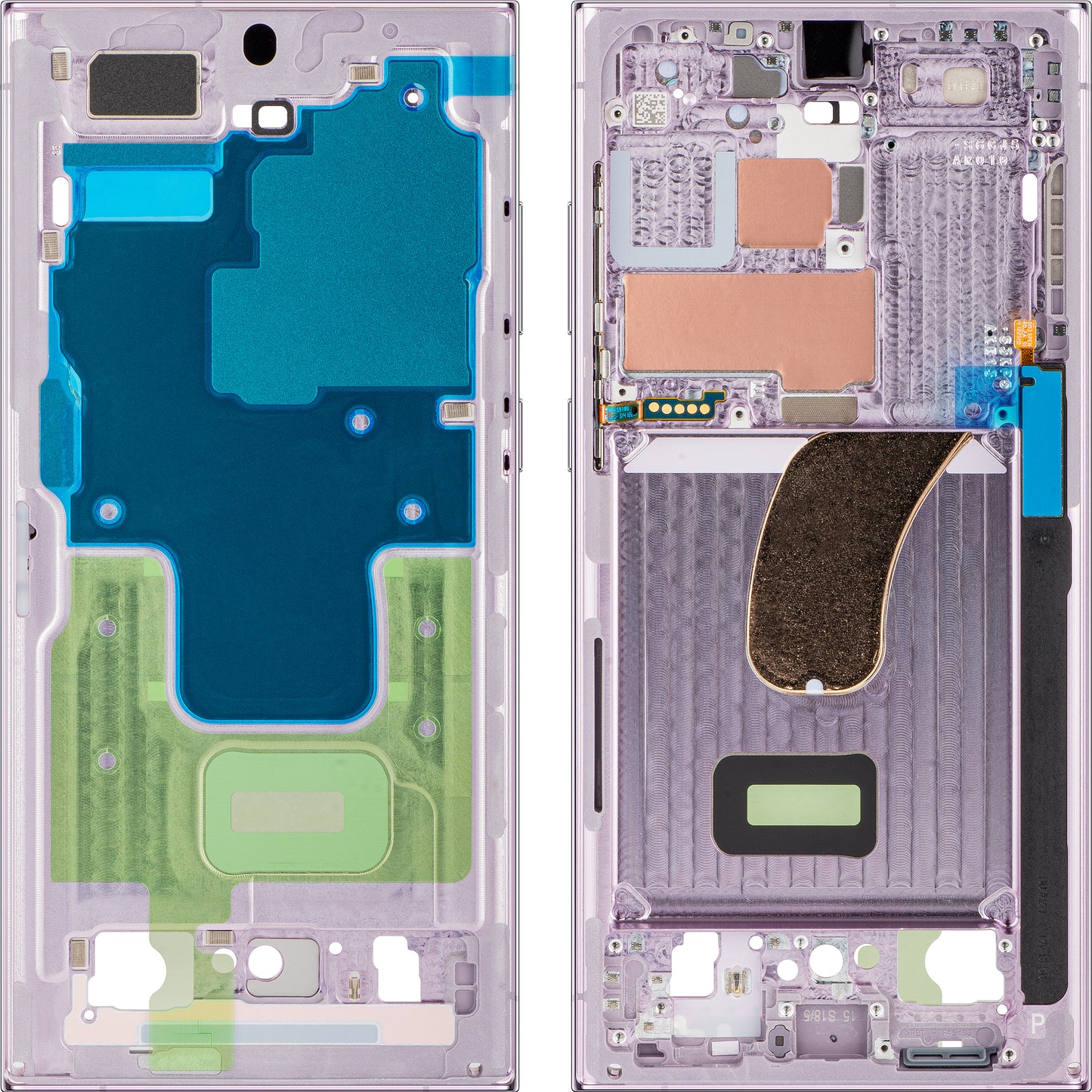 Samsung Galaxy S23 Ultra S918 Middle Case, Violet (Lavender), Service Pack GH96-15833D