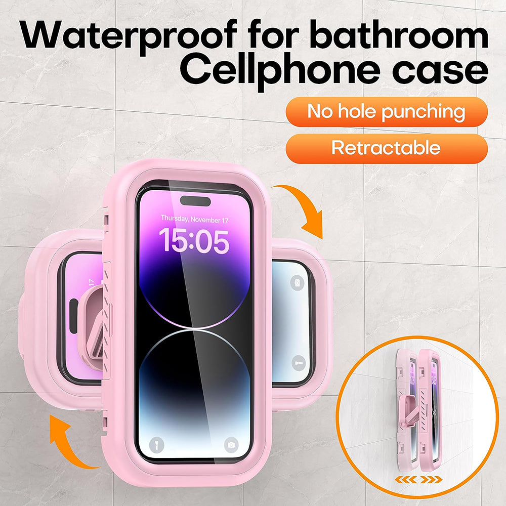 Techsuit LC-999 Wall Case with Touch Membrane for Phone, Waterproof, Rose Gold