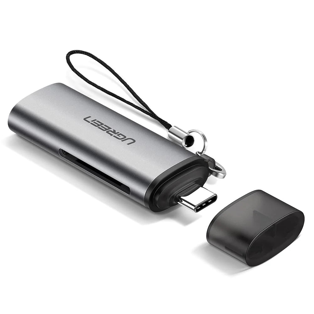 UGREEN CM184 USB-C Card Reader, SD - microSD, Gray