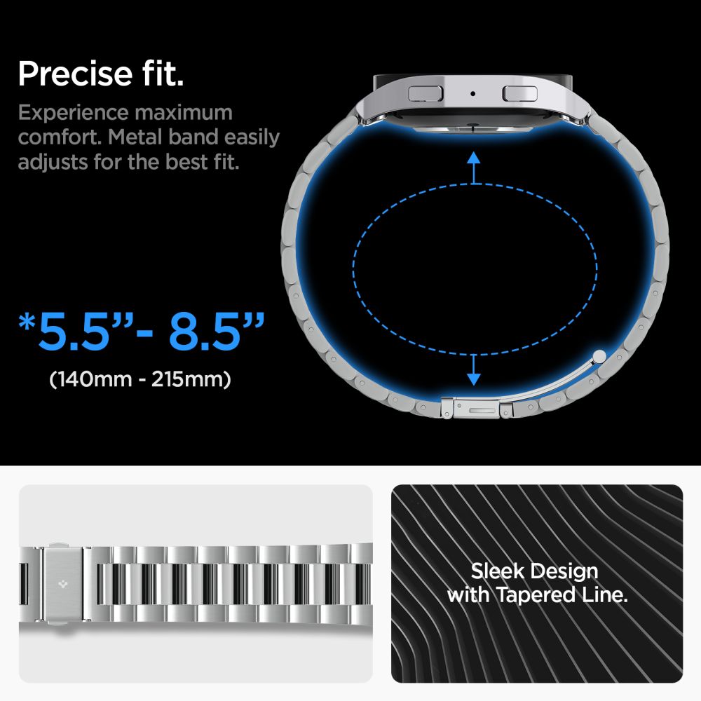Spigen Modern Fit Band for Samsung Galaxy Watch6 44mm, Silver AMP06498