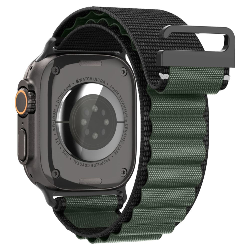 Spigen WBF1 Strap for Apple Watch 49mm / 46mm / 45mm / 44mm Series, Black Green AMP10223