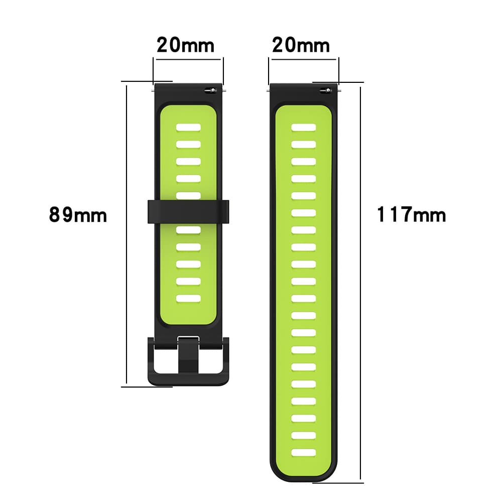 Techsuit W002 Strap for Samsung Galaxy Watch / Huawei Watch Series, 20mm, Black