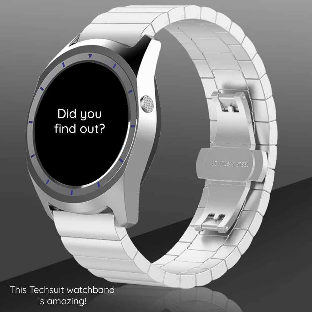 Techsuit W012 Strap for Apple Watch 49mm / 46mm / 45mm / 44mm / 42mm Series, Silver