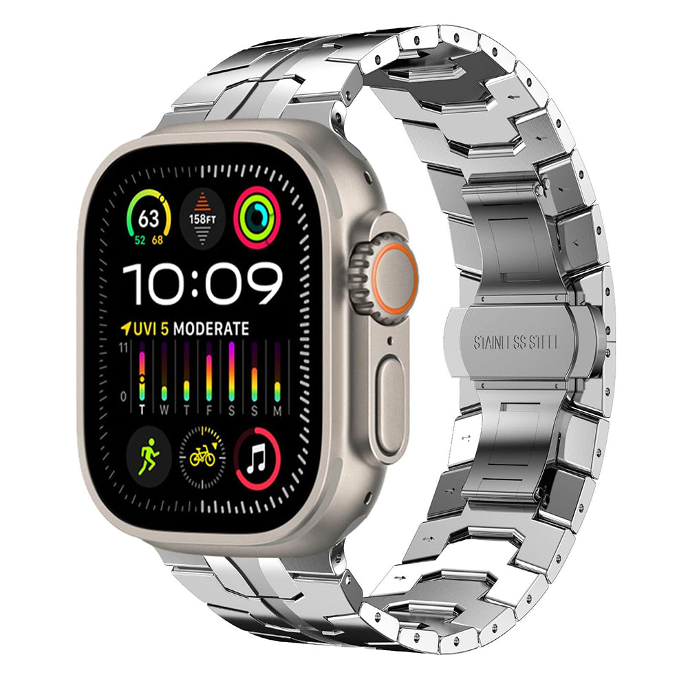 Techsuit W063 Strap for Apple Watch 49mm / 46mm / 45mm / 44mm / 42mm Series, Silver