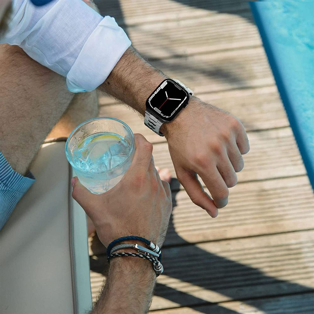 Techsuit W063 Strap for Apple Watch 49mm / 46mm / 45mm / 44mm / 42mm Series, Silver