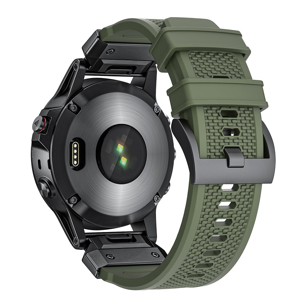 Techsuit W068 Strap for Garmin Watch Fenix / Forerunner / Approach Series, 22mm, Black Orange