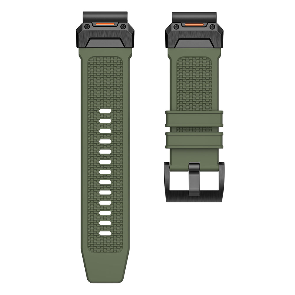 Techsuit W068 Strap for Garmin Watch Fenix / Forerunner / Approach Series, 22mm, Black Orange