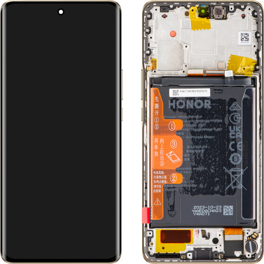 Display with Touchscreen Honor Magic6 Lite, with Frame and Battery, Orange (Sunrise Orange), Service Pack 0235AHHS Service Pack 0235AHHS