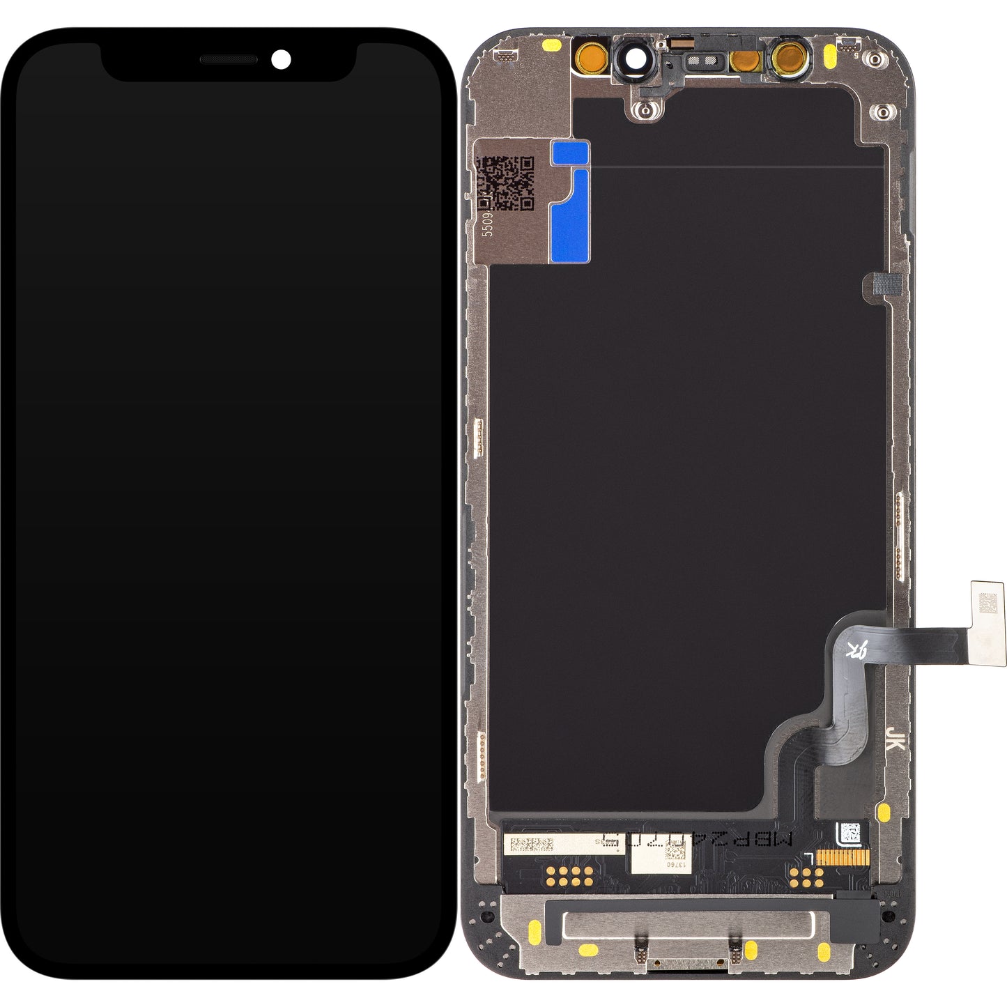 JK Touchscreen Display for Apple iPhone 12 mini, with Frame, Movable IC In-Cell LCD Version, Black