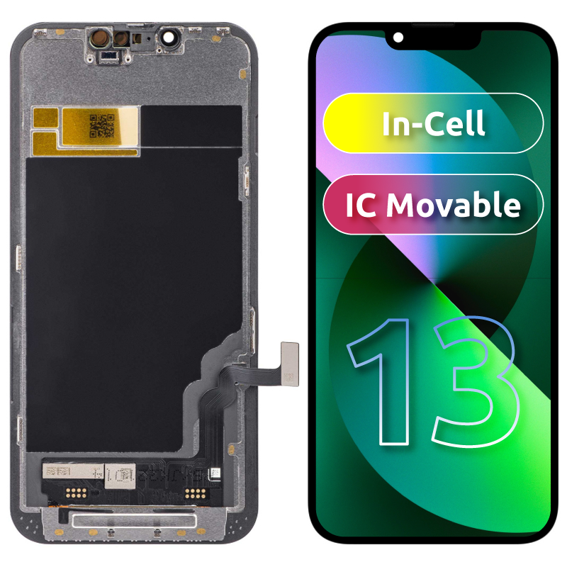 JK Touchscreen Display for Apple iPhone 13, with Frame, Movable IC In-Cell LCD Version, Black