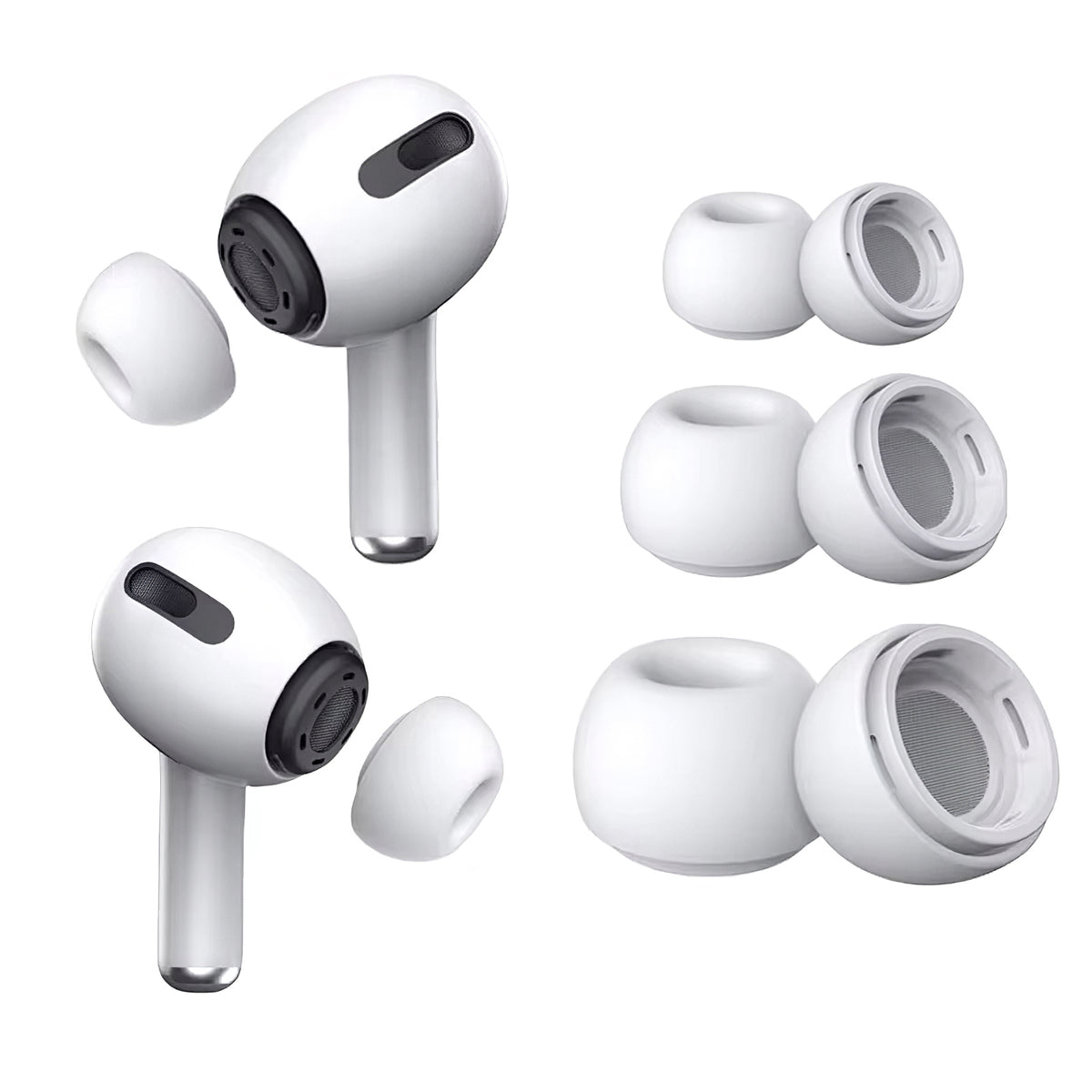 Tech-Protect Ear Tips for Apple AirPods Pro Series, Size S / M / L, White