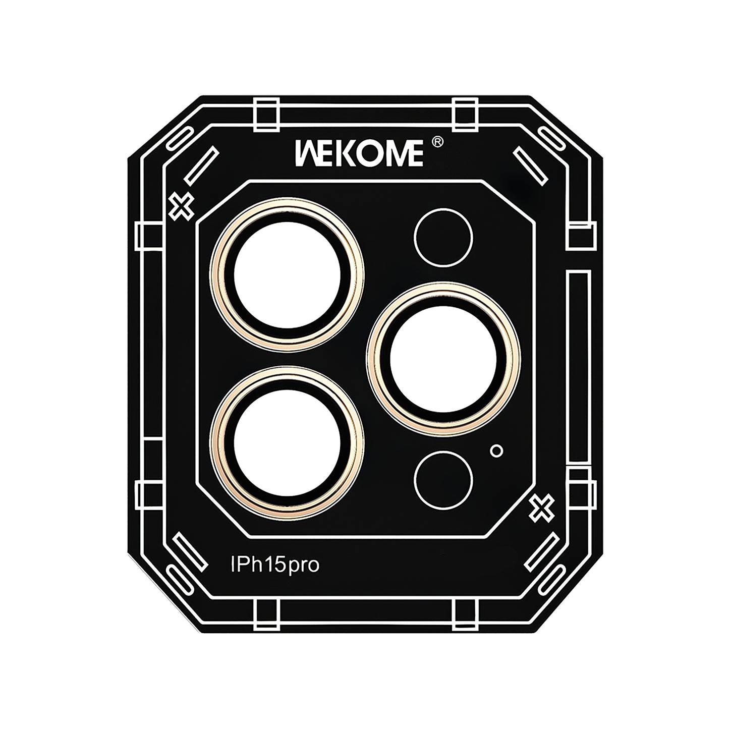 Wekome WTPC-008 Rear Camera Protection Film for Apple iPhone 15 Pro, Tempered Glass, Gold