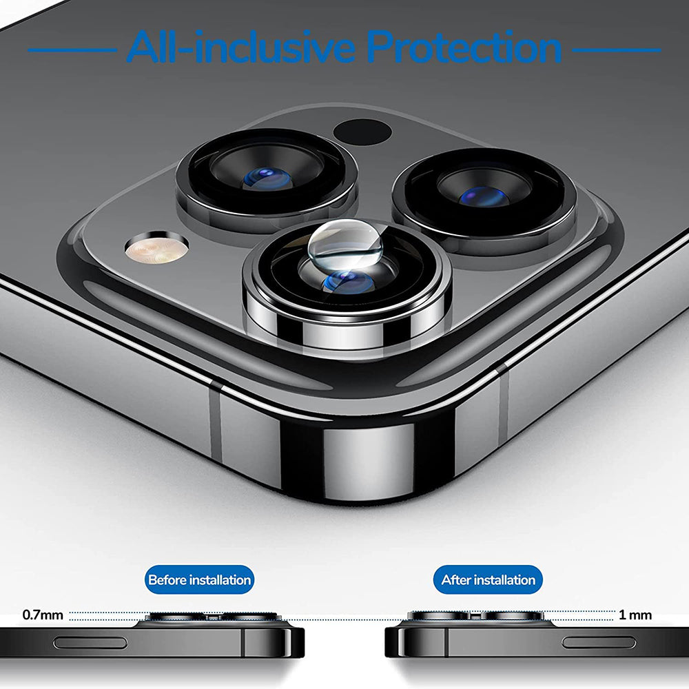 Lito S+ Rear Camera Protective Film for Apple iPhone 14 Pro, Tempered Glass, Silver