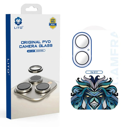 Rear Camera Protection Film Lito Titanium AR for Apple iPhone 17, Tempered Glass, Blue