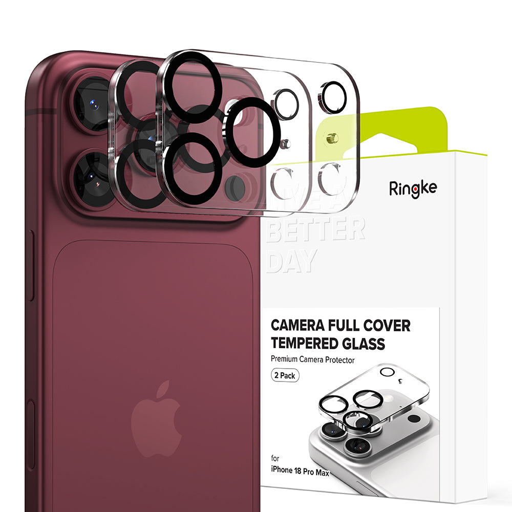 Ringke Rear Camera Protective Film for Apple iPhone 18 Pro Max, Tempered Glass, Set of 2 Pieces, Transparent