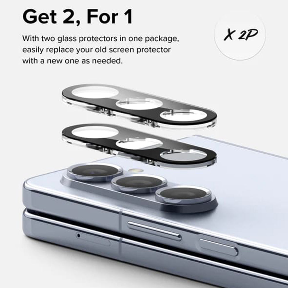 Ringke Rear Camera Protective Film for Samsung Galaxy Z Fold5 F946, Tempered Glass, Set of 2 Pieces, Transparent