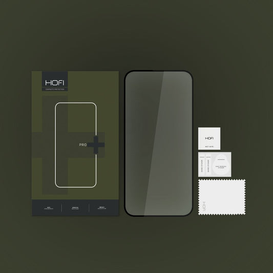 Screen Protector HOFI PRO+ for Apple iPhone 15 Pro, Shielded Glass, Full Glue, 2.5D, Black