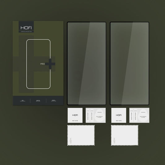 Screen Protector HOFI Glass PRO+ for Samsung Galaxy S24 Ultra S928, Shielded Glass, Full Glue, Set 2 pieces, 2.5D, Black