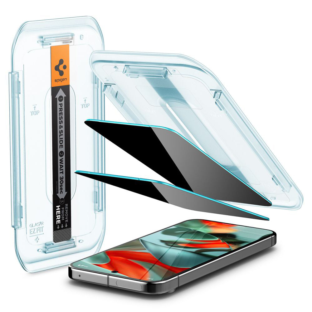 Spigen GlastR EZ FIT Privacy Screen Protector for Google Pixel 9 Pro XL, Tempered Glass, Full Glue, Set of 2 pieces AGL09313