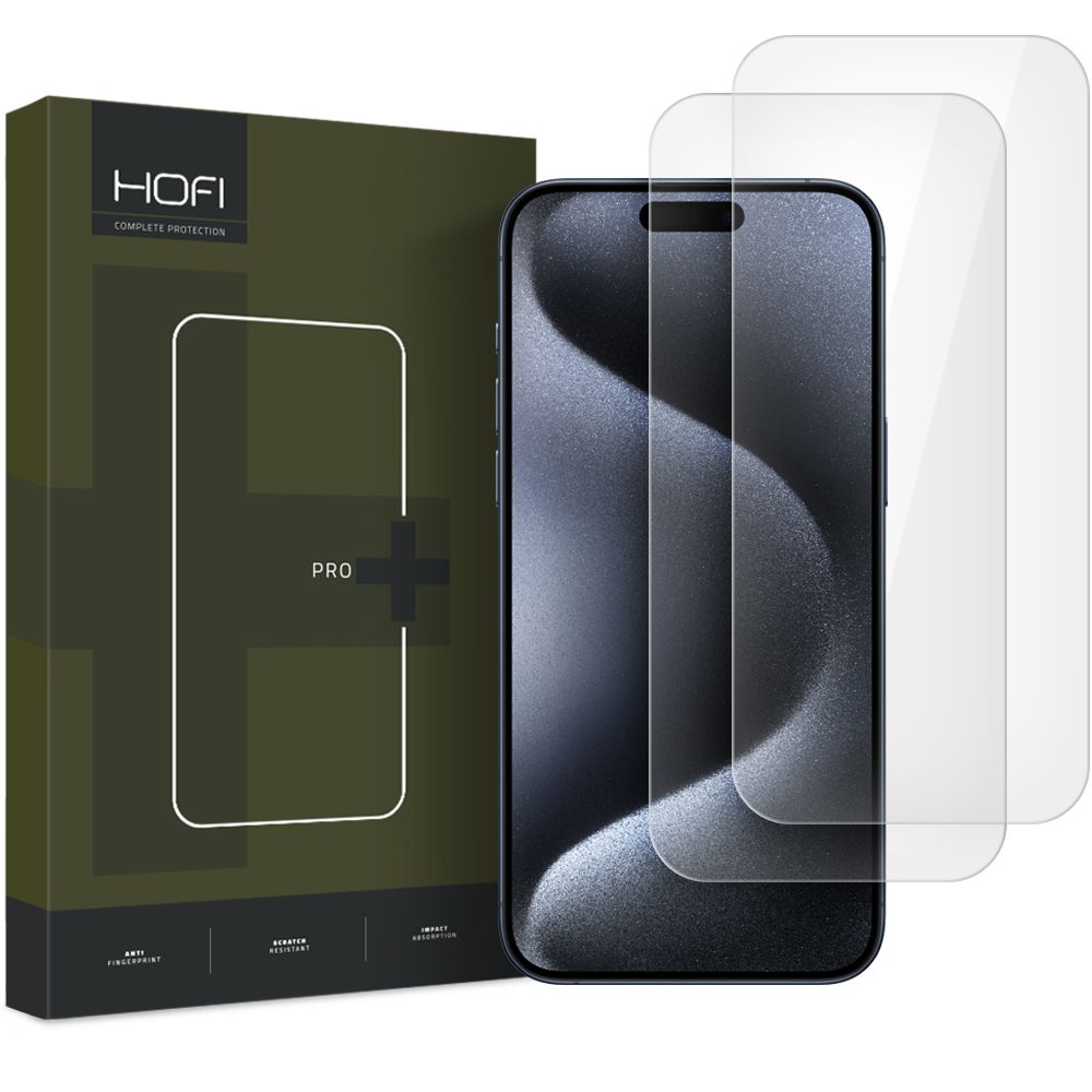 HOFI Glass PRO+ Screen Protector for Apple iPhone 16 Pro, Tempered Glass, Full Glue, Set of 2 pieces, 2.5D