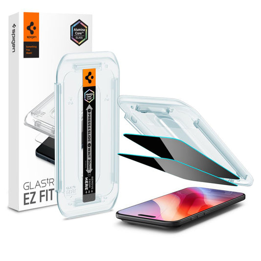 Spigen GlastR EZ FIT Privacy Screen Protector for Apple iPhone 17 Air, Tempered Glass, Full Glue, Set of 2 Pieces