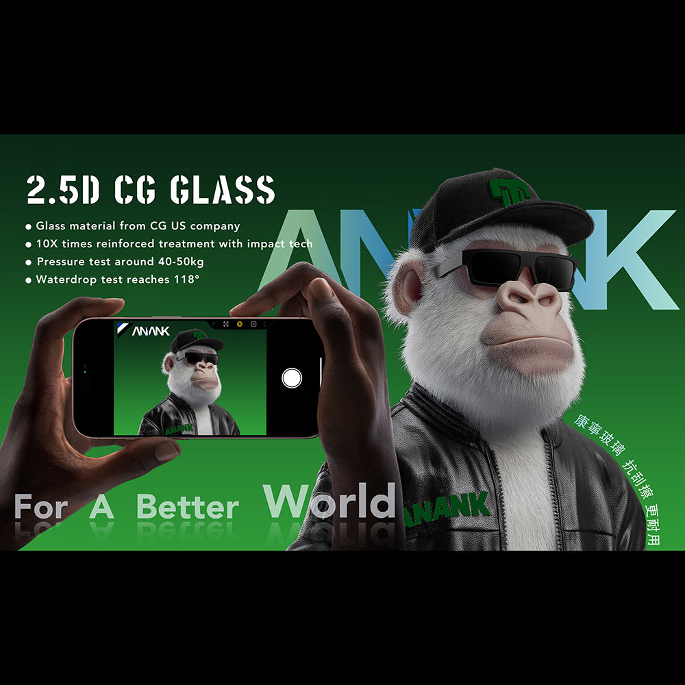 Anank 10X Reinforced CG Screen Protector for Apple iPhone 17 Air, Tempered Glass, Full Glue, 2.5D, Black